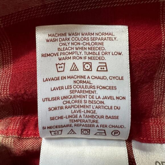 BLAKE SHELTON x LANDS END Red Plaid Flannel Mens 3XL Tall Western Rodeo Outdoors - Picture 8 of 8